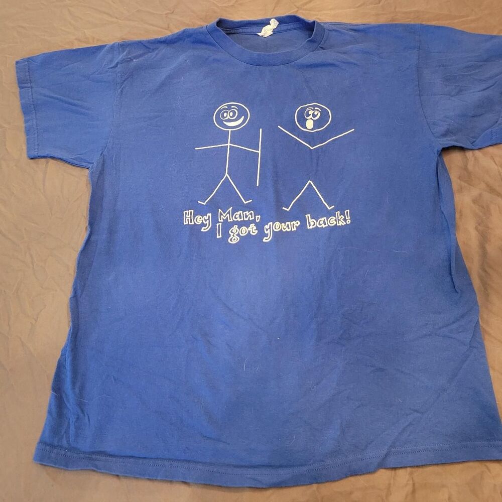 Hot-topic Men's White and Blue T-shirt
